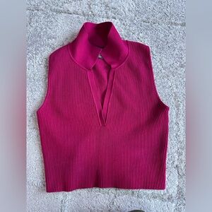 House of Harlow 1960 Rich Pink Knit Crop Top